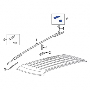 Rear left longitudinal railing trim Ford Explorer 11-15 pre-rest black, scratches
