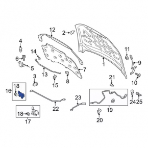 Hood lock right Ford Fusion mk5 13-20