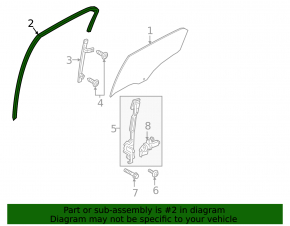 Rear right glass seal Ford Ecosport 18-22