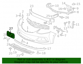 Front license plate area Chevrolet Volt 16 - dented