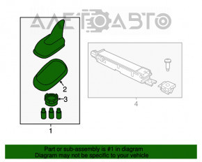 Antenna fin VW Jetta 11-16 USA 2 wires