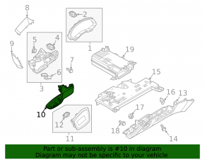 Left front panel trim for Audi A6 C8 19-24, dark gray, with trims, with backlighting