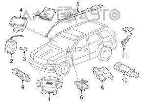 Jeep Compass 11-16 steering wheel cable broken mount