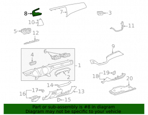 Front panel trim left upper Toyota Avalon 13-18 leather, black