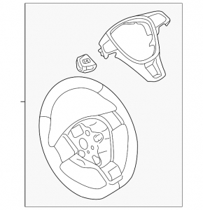 Naked steering wheel VW Golf 15-19 leather