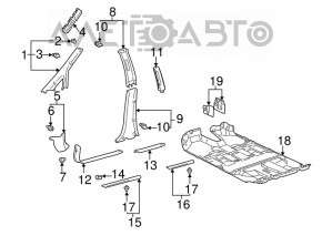 Front right outer door sill plate for Lexus RX300 98-03