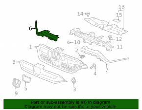 Grill molding right Honda CRV 20-22