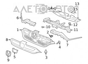 Grill molding right Honda CRV 20-22