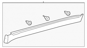 Right side sill for Toyota Land Cruiser 2008-21, black
