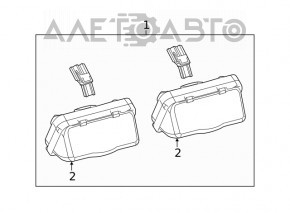 Right trunk door number plate light Toyota Rav4 19-25, broken fasteners