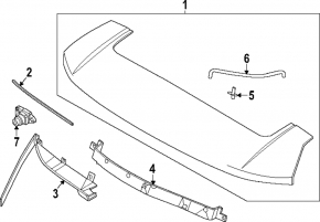 Right tailgate spoiler trim for Hyundai Santa Fe 2024-2026