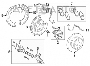 Rear right ABS sensor for Toyota Highlander 14-19 AWD
