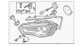 Headlight front right bare Audi A4 B8 13-16 rest xenon led
