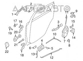 Door limiter rear left Ford Focus 08-11 usa