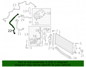 Nissan Murano z50 03-07 air conditioning compressor-heater hose without cap