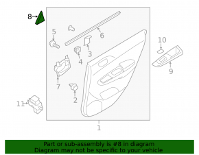 Door plug triangle inner rear left Subaru Impreza WRX GH 2014