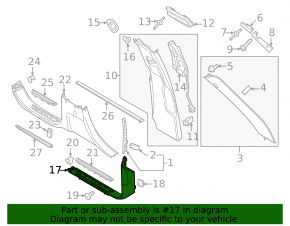 Door sill trim front right Porsche Cayenne 958 11-14 black