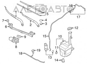 Windscreen wiper linkage with motor for Hyundai Azera 12-17