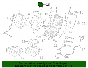 Rear left headrest, 2nd row, Porsche Cayenne 19-26, black leather