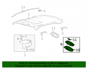 Central light Ford Flex 13-19 rest, gray