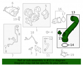 VW Jetta 19-24 1.4T turbine pipe with mounting defect