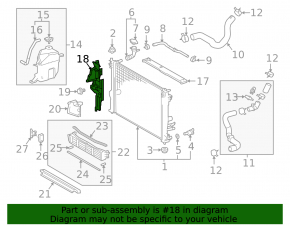Left radiator deflector Toyota Camry v70 21-24 hybrid LE\XLE