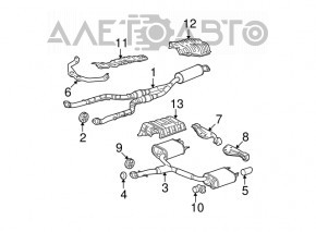 Lexus IS250 06-13 rear muffler with barrels