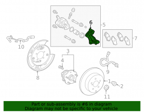 Rear right brake caliper bracket for Lexus RX350 RX450h 10-15