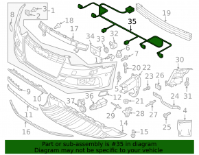 Wiring of the front bumper Audi A6 C7 12-15 prerest for parking sensors