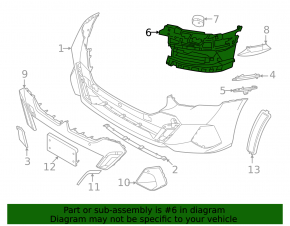 Right fog light bracket for BMW 5 G60 24-25 with m sport pack, bumper cover & trim, with m sport trim, bumper cover & trim