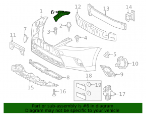 Front bumper mount, right, Lexus CT200h 11-17
