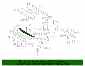 Front bumper center bracket for Lexus RX400h 06-08