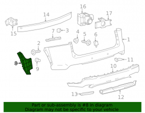 Rear bumper mount lower right Lexus NX200t NX300h 15-17