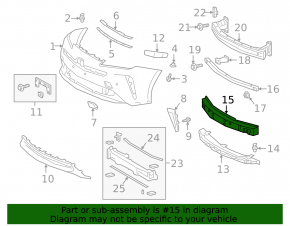 Toyota Prius 50 19-22 Front Bumper Absorber Upper
