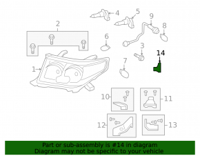 Left headlight mounting bracket for Toyota Land Cruiser 2008-2015 pre-rest, metal