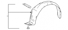 Front left fender liner Toyota Rav4 13-18