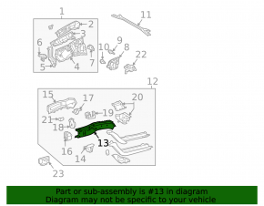 Inner side member of the front left Toyota Avalon 05-12