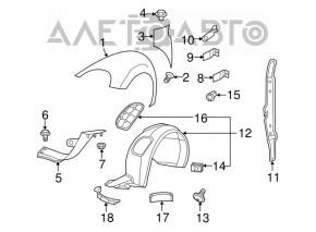 Front right fender lining for VW Beetle 12-19