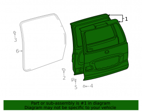 Trunk door bare Lexus GX470 03-09 crumpled