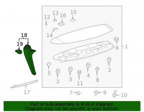 Trunk lid spoiler right Lexus RX350L RX450hL 18-22 long