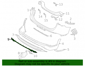 Rear bumper center molding for Hyundai Santa Fe 21-23 hybrid