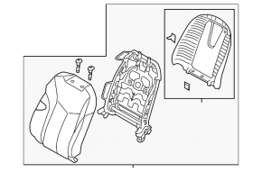 Passenger seat Hyundai Veloster 12-14 without airbag, cloth black
