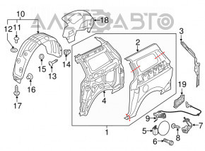 Left ventilation shield Kia Sorento 10-15
