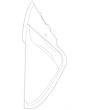 Mercedes X167 GLS 450 20-26 right side dashboard trim, dark gray