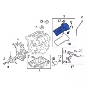 Rear valve cover Ford Explorer 11-19 3.5 T35PDED