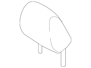 Front left headrest Mazda 6 13-17 cloth, gray, dry-cleanable