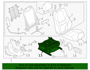 Mazda CX-9 Passenger Seat Cushion Lift Adjustment Motor 16-