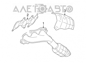 Right exhaust manifold with catalytic converter for Lexus IS250 IS300 IS350 06-09 with lambda sensor
