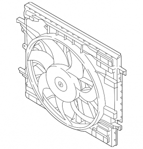 Radiator shroud diffuser assembly for Volvo XC60 22-25 B5, B6 under towbar