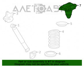 Rear right spring bump stop Toyota Highlander 20-